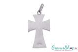 Kreuz Edelstahlanhänger Carbon 35 x 23 mm mit Gravur Rückseite