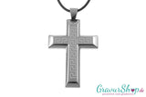 Kreuz Edelstahlanhänger Ornament 61 x 41 mm mit Gravur