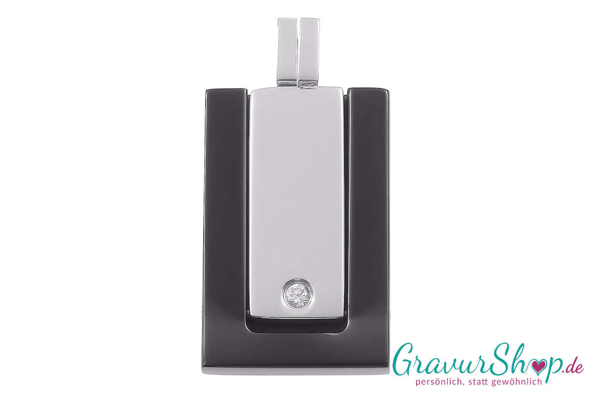 Edelstahlanhänger aufklappbar 28 x 18 mm mit Gravur