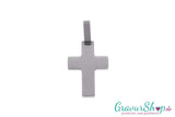 Edelstahlanhänger Kreuz 24 x 18 mm mit Gravur Rückseite