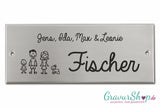 Familienschild 01 Edelstahl mit Lasergravur