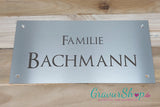 Edelstahlschild mit Gravur 200x100 mm Muster