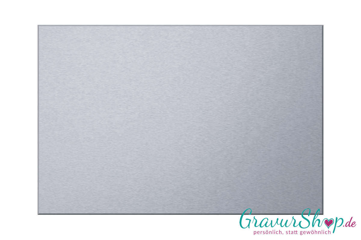 Edelstahlschild 200 x 130 mm mit Gravur - selbstklebend
