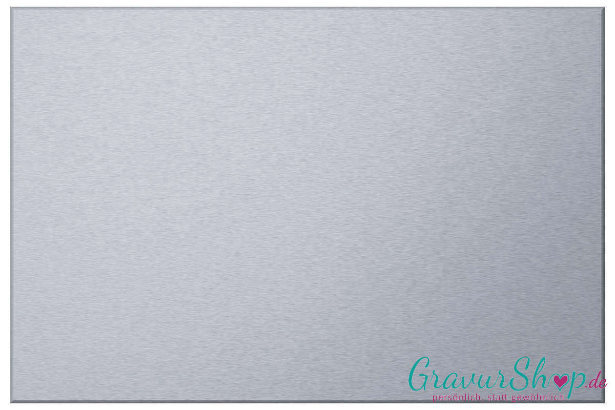 Edelstahlschild 300x200 mm mit Gravur selbstklebend