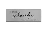Edelstahlschild mit Gravur Familie Style A mit Vornamen