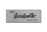 Edelstahlschild mit Gravur Familie Style B mit Vornamen