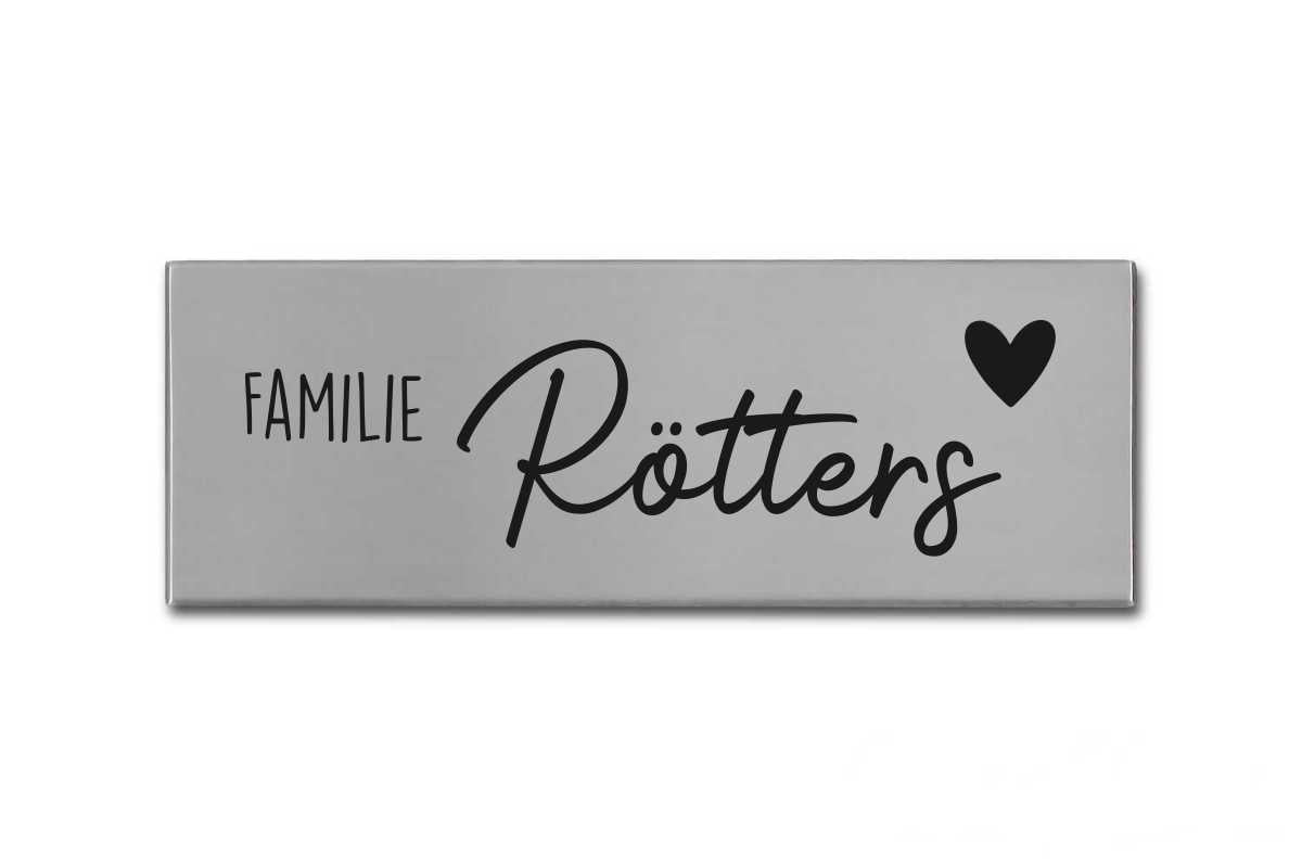Edelstahlschild mit Gravur Familie Style C