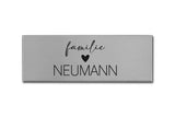 Edelstahlschild mit Gravur Familie Style D mit Namen 