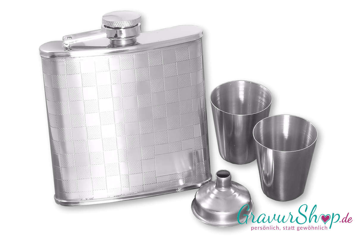 Flachmann mit Gravur 45 in Geschenkbox