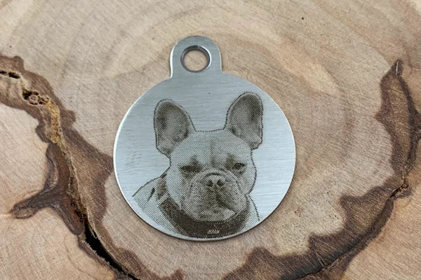 Hundemarke mit Fotogravur Edelstahl Rund - Vorderseite Betty