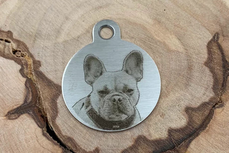 Hundemarke mit Fotogravur Edelstahl Rund - Vorderseite Betty