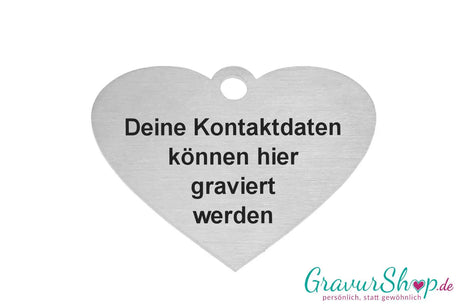 Hundemarke mit Gravur Edelstahl Herz Nr. 04 XL - Muster Rückseite