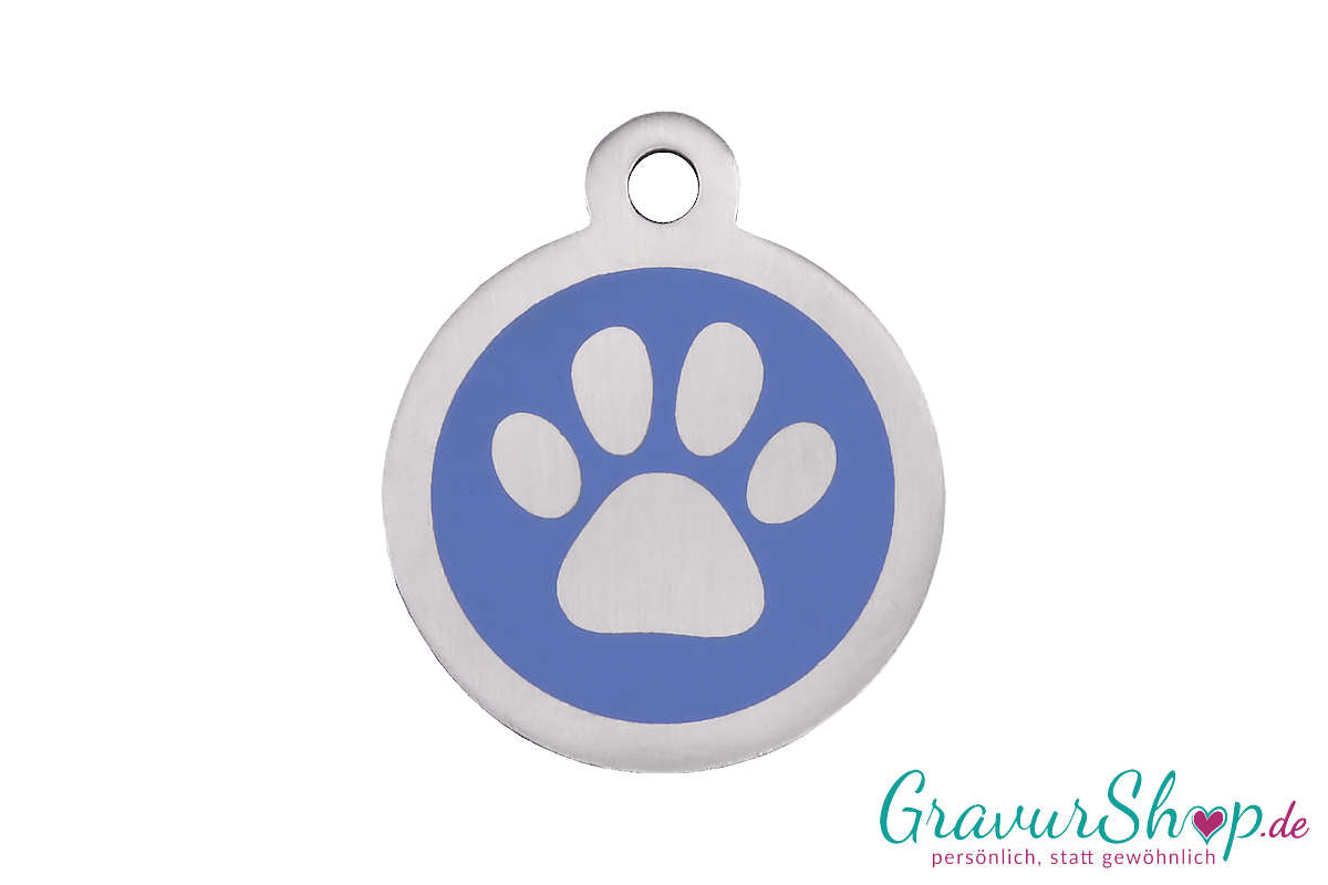 Hundemarke 21 S mit Gravur Blau