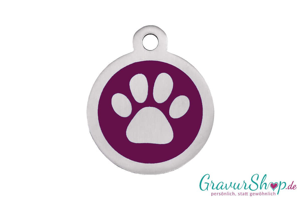 Hundemarke 21 S mit Gravur Lila