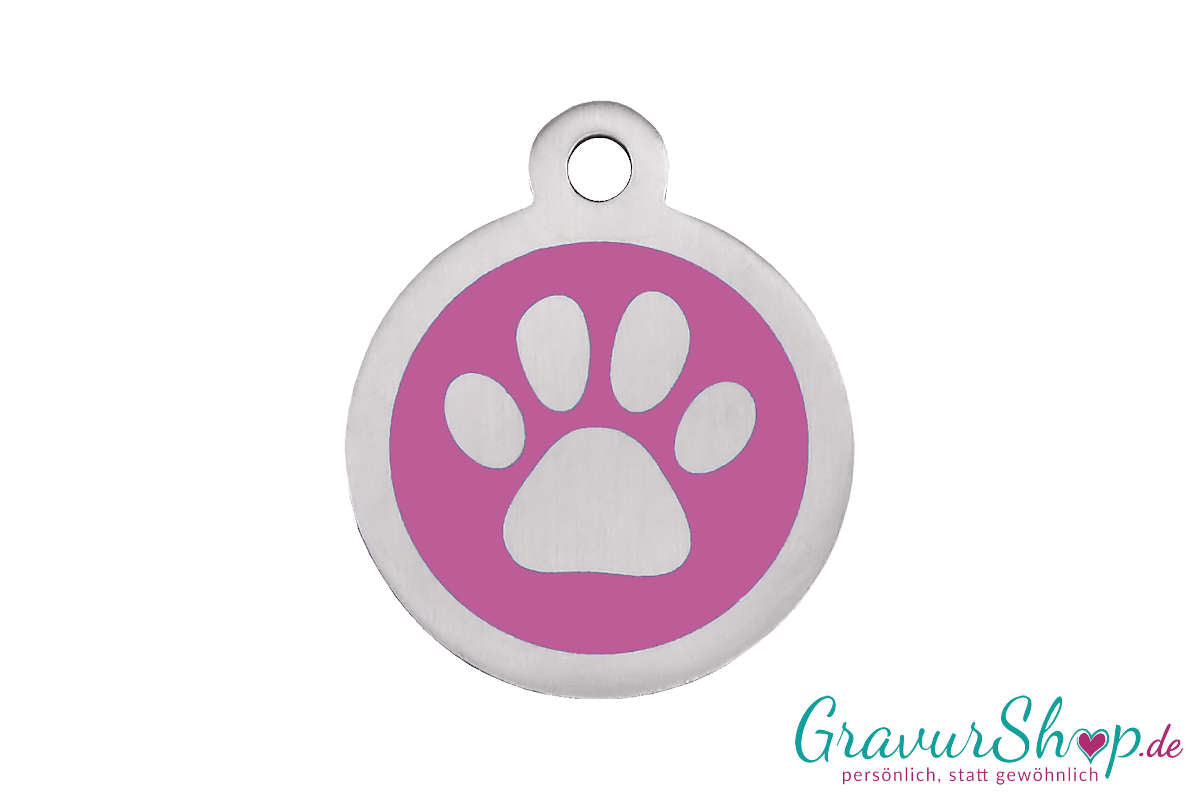 Hundemarke 21 S mit Gravur Altrosa