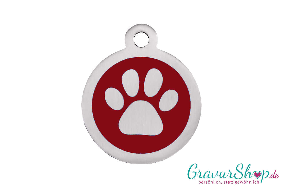 Hundemarke 21 S mit Gravur Rot
