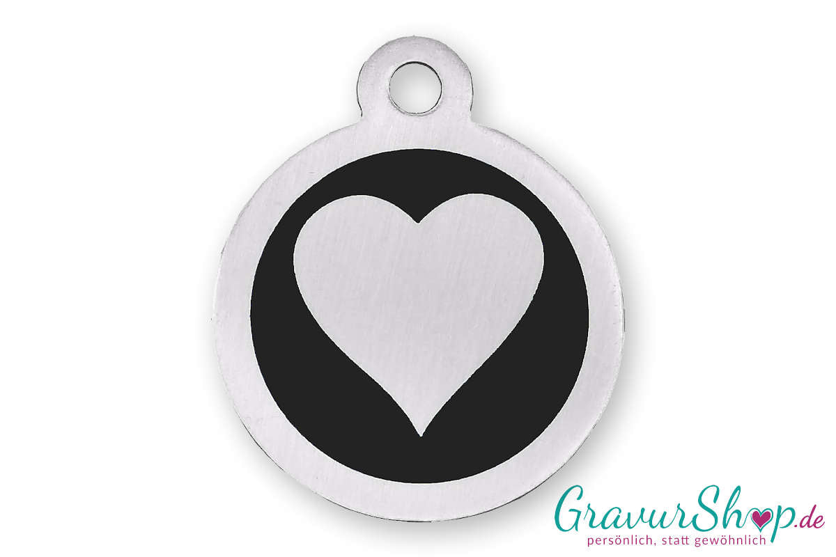 Hundemarke 22 M mit Gravur Schwarz