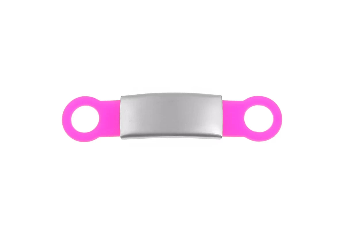 Hundemarke mit Gravur Silikon Edelstahl 33 - pink