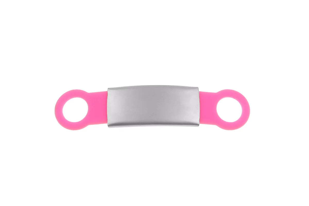 Hundemarke mit Gravur Silikon Edelstahl 33 - rosa