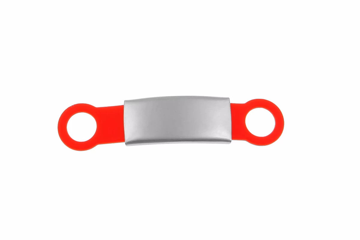 Hundemarke mit Gravur Silikon Edelstahl 33 - rot