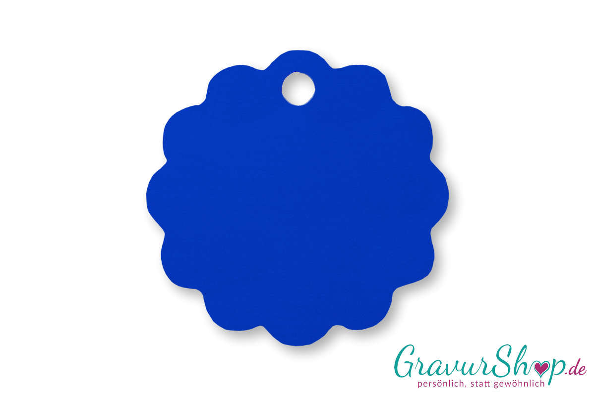 Hundemarke 07 M mit Gravur Blau