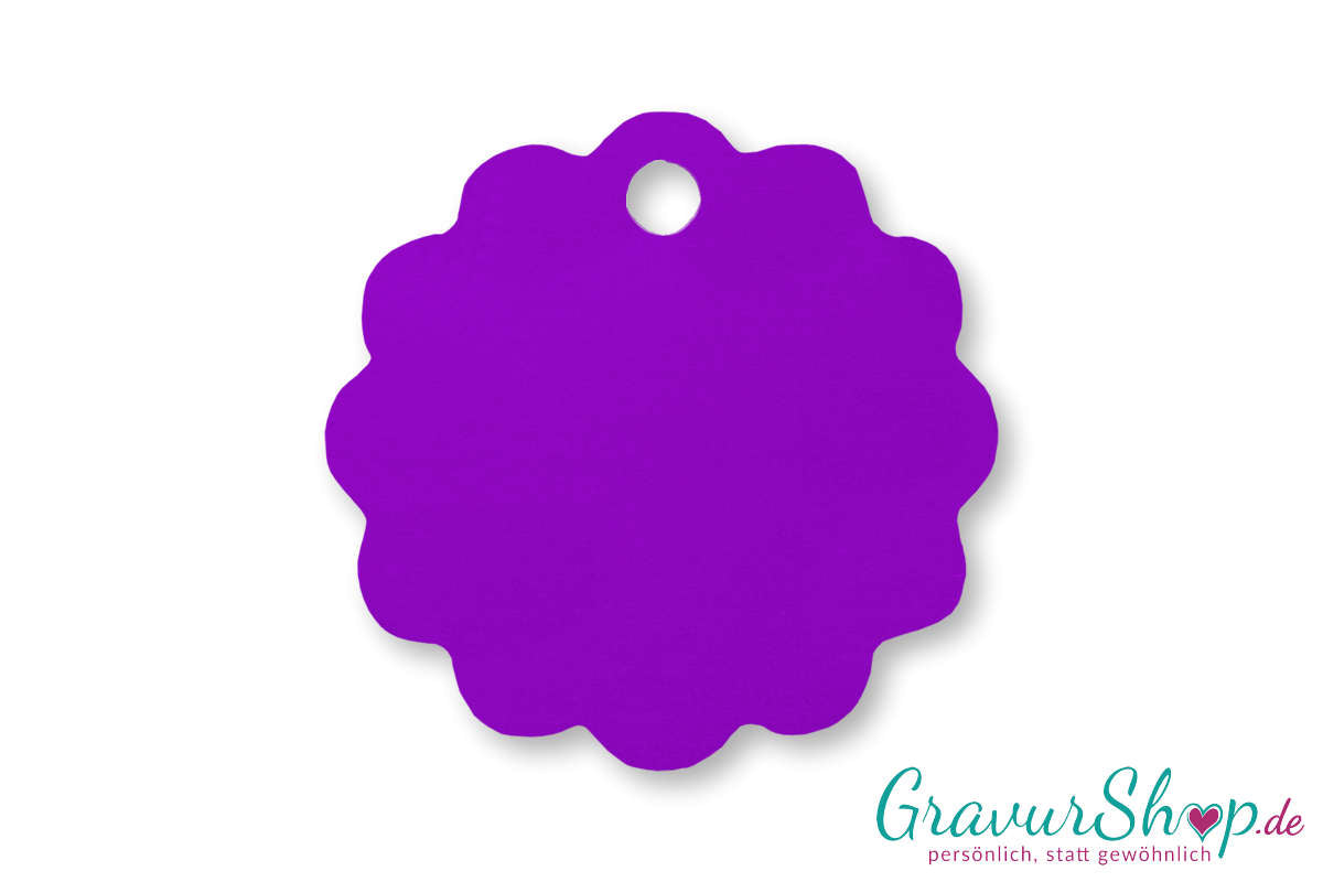 Hundemarke 07 M mit Gravur Lila