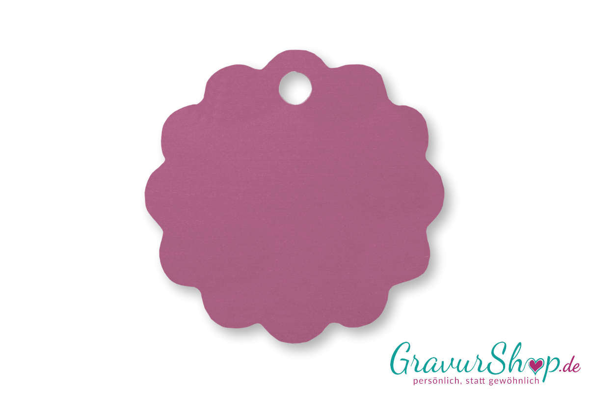 Hundemarke 07 M mit Gravur Rosa