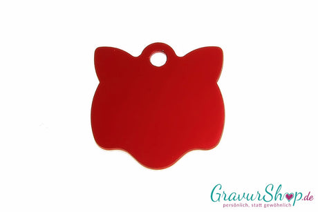 Katzenmarke mit Gravur 02 Katzenkopf rot - Rückseite