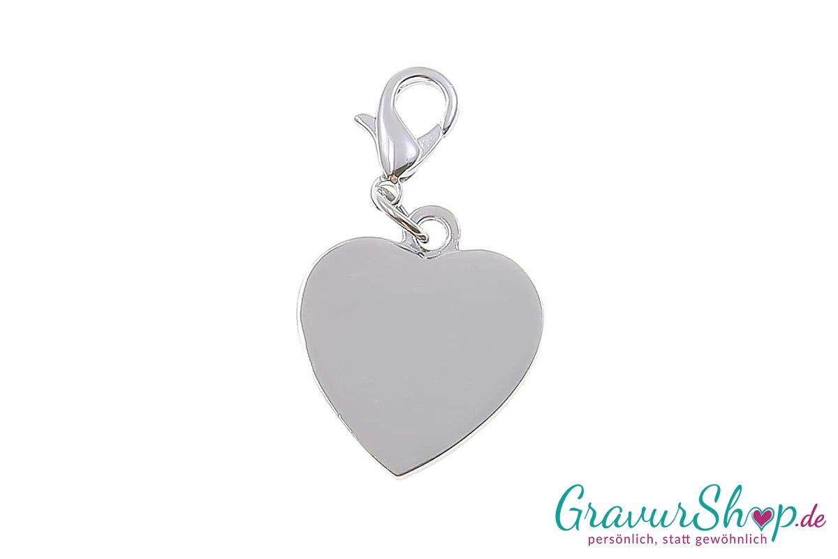 Katzenmarke mit Gravur 08 Herz mit Glitzer - Rückseiete