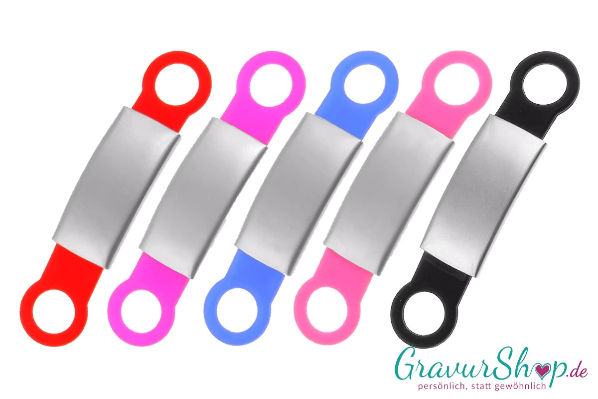 Katzenmarke mit Gravur Silikon Edelstahl 33 - alle Farben