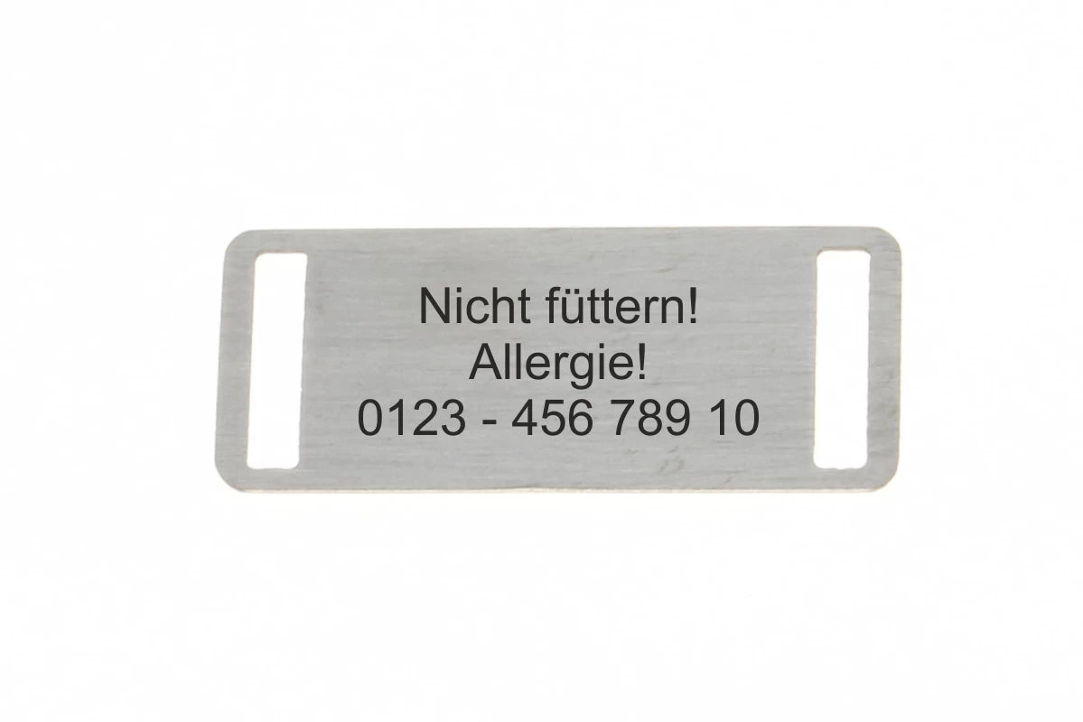 Katzenmarke mit Gravur 28 S - Muster Text