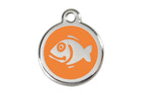 Katzenmarke mit Gravur Red Dingo Fisch organge