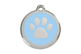Katzenmarke-mit-Gravur-Tiermarke-Red-Dingo-Pfote-Hellblau