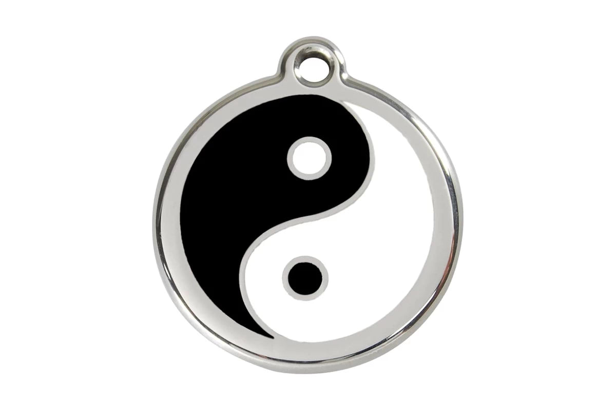 Katzenmarke mit Gravur Red Dingo Ying & Yang