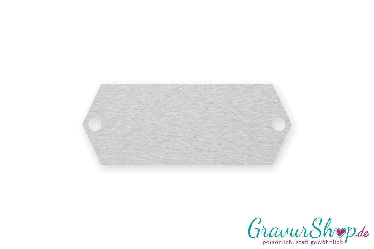 Klingelschild Typ C 57 x 22 mm mit Gravur silber gebürstet