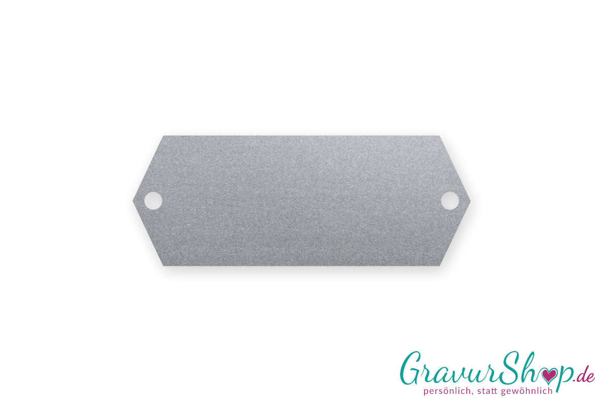 Klingelschild Typ C 57 x 22 mm mit Gravur silber matt