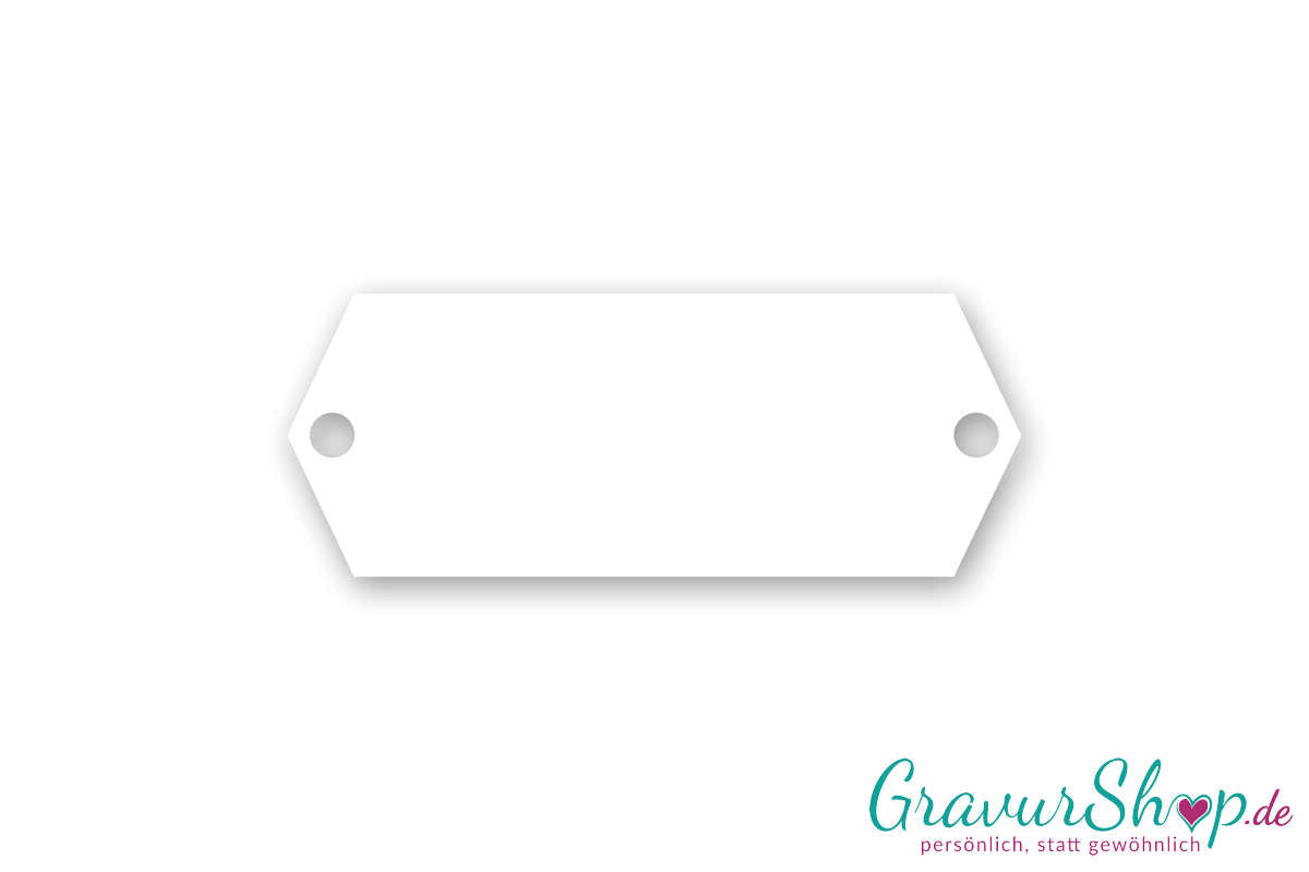 Klingelschild Typ C 57 x 22 mm mit Gravur weiß