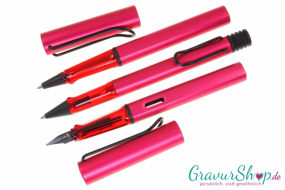 LAMY AL star Schreibset fiery Tintenroller - Füller - Kuli mit Gravur