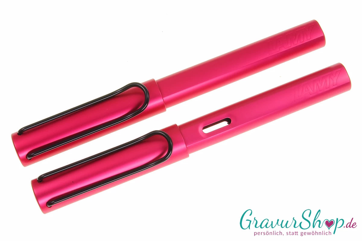 LAMY AL star Schreibset fiery Füller - Tintenroller mit Gravur