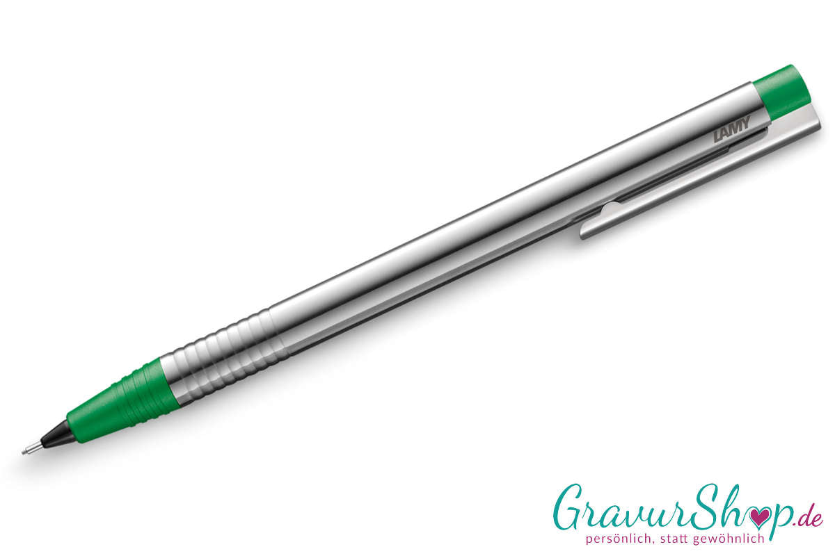 LAMY LOGO Druckbleistift Silber / gruen mit persönlicher Gravur