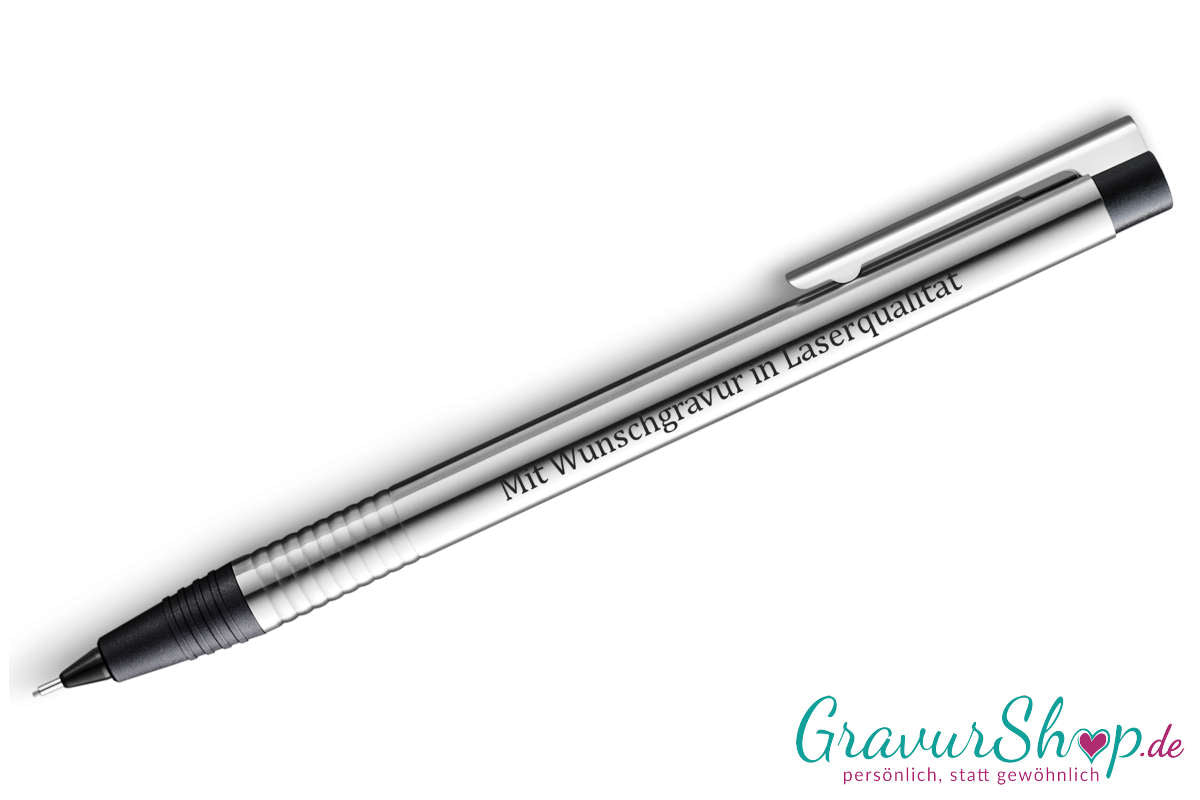 LAMY LOGO Druckbleistift Silber / schwarz mit Gravur
