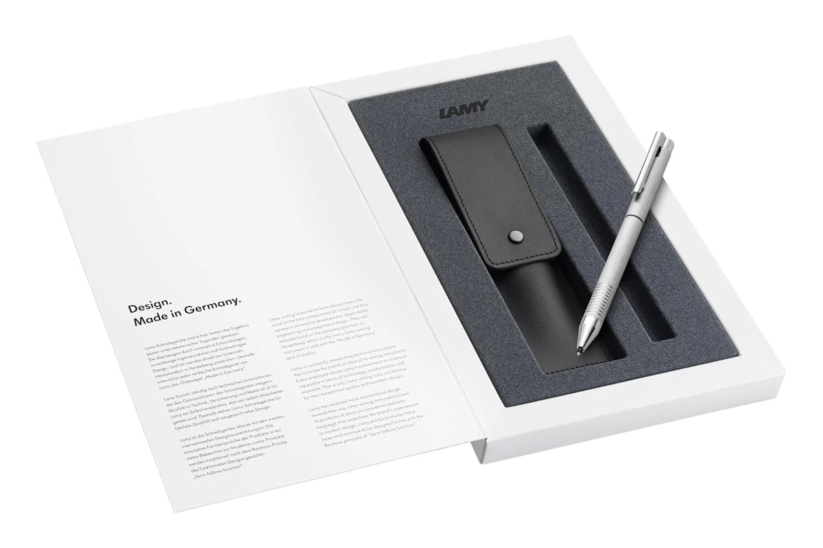 Lamy Logo Twin Pen im Set mit Echtlederetui und Geschenkverpackung mit Gravur