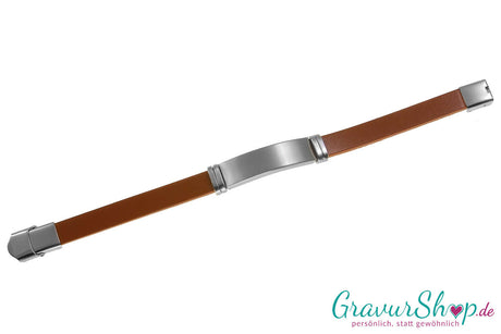 Lederarmband 09 mit Gravur geöffnet