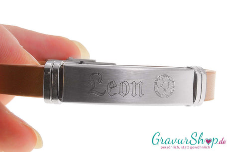 Lederarmband 09 mit Gravurmuster