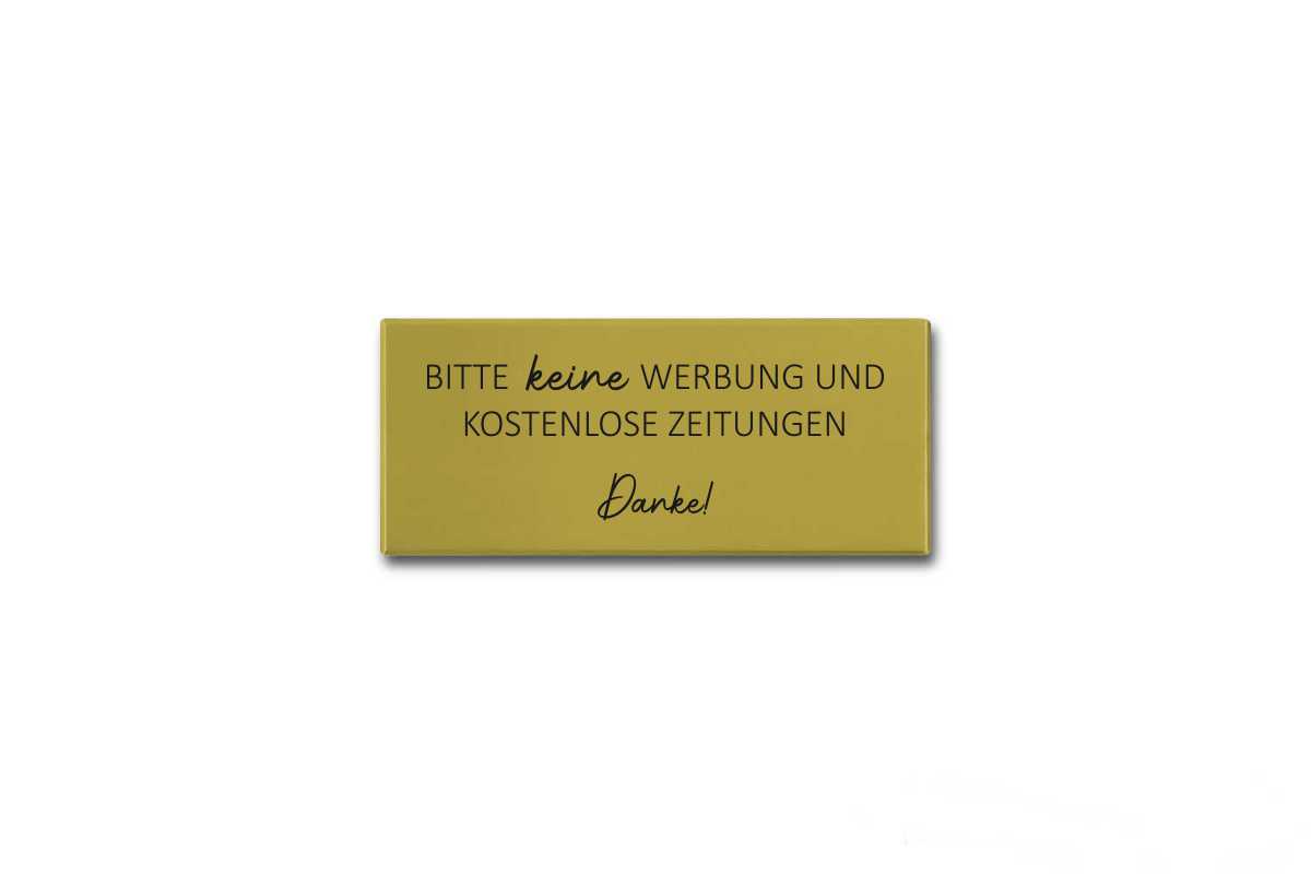 Bitte keine Werbung Schild aus Messing selbstklebend