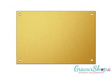 Messingschild 150 x 100 mm mit Bohrungen und Gravur