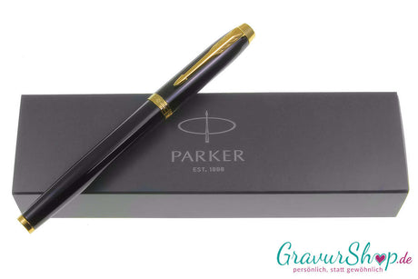 Parker IM Füllhalter Schwarz Gold mit Etui