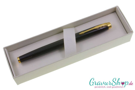 Parker IM Füllhalter Schwarz Gold im Etui