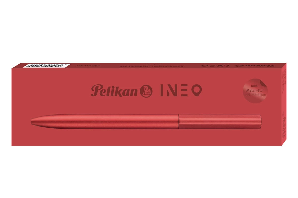Pelikan Ineo Kugelschreiber Fiery Red mit Gravur im Etui Verpackung