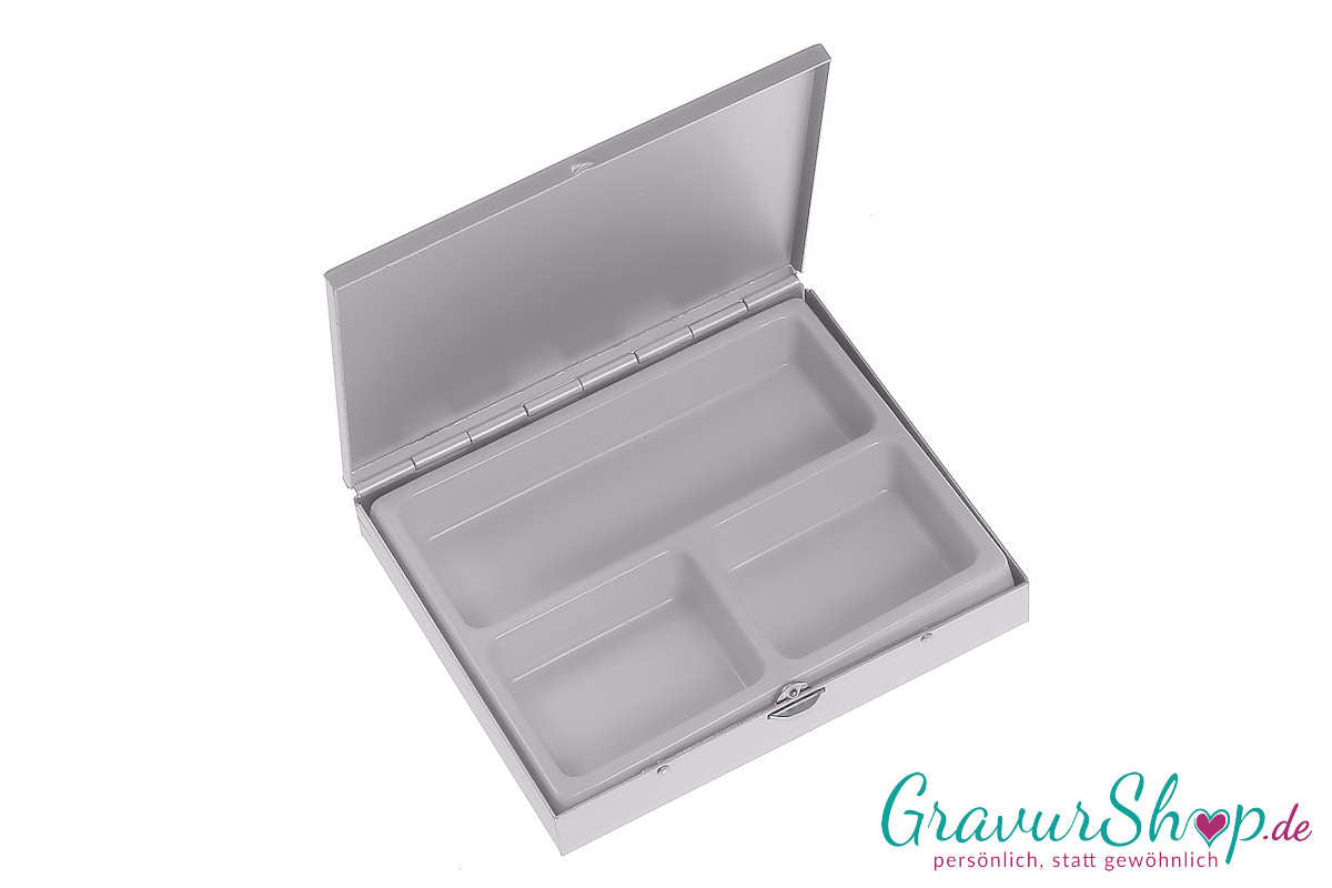 Pillendose 17 mit Gravur 3 Fächer